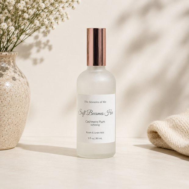 Soft Becomes Her | Cashmere Plum Room & Linen Mist