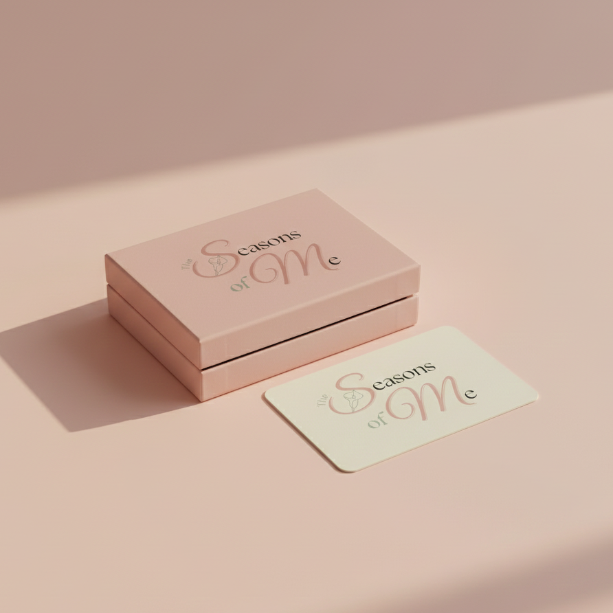 The Seasons of Me gift card displayed on neutral background
